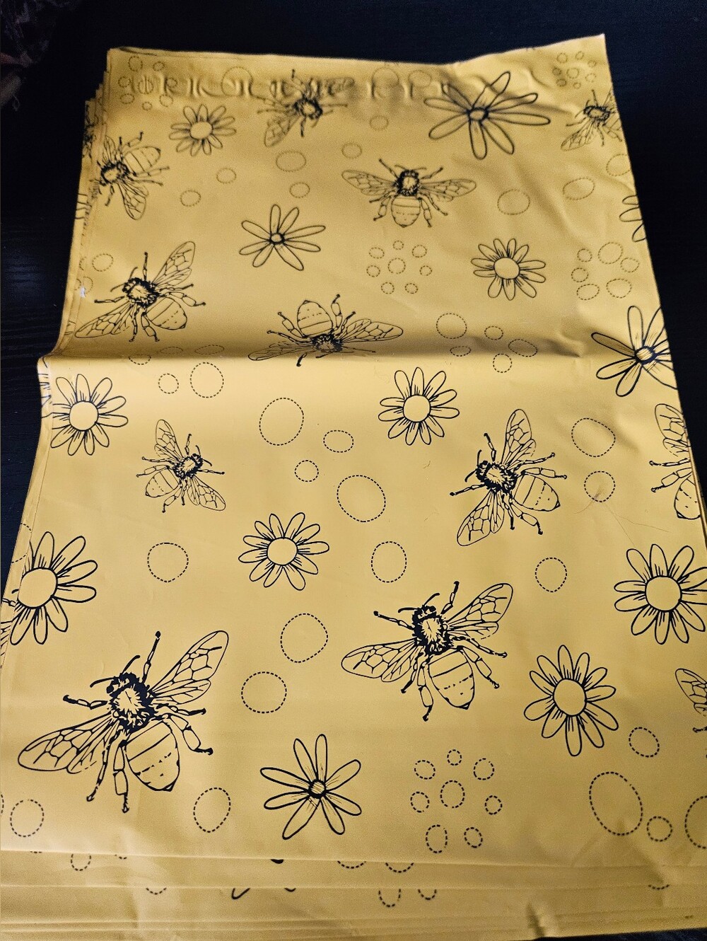 Yellow Bee Floral Polymailer Packages